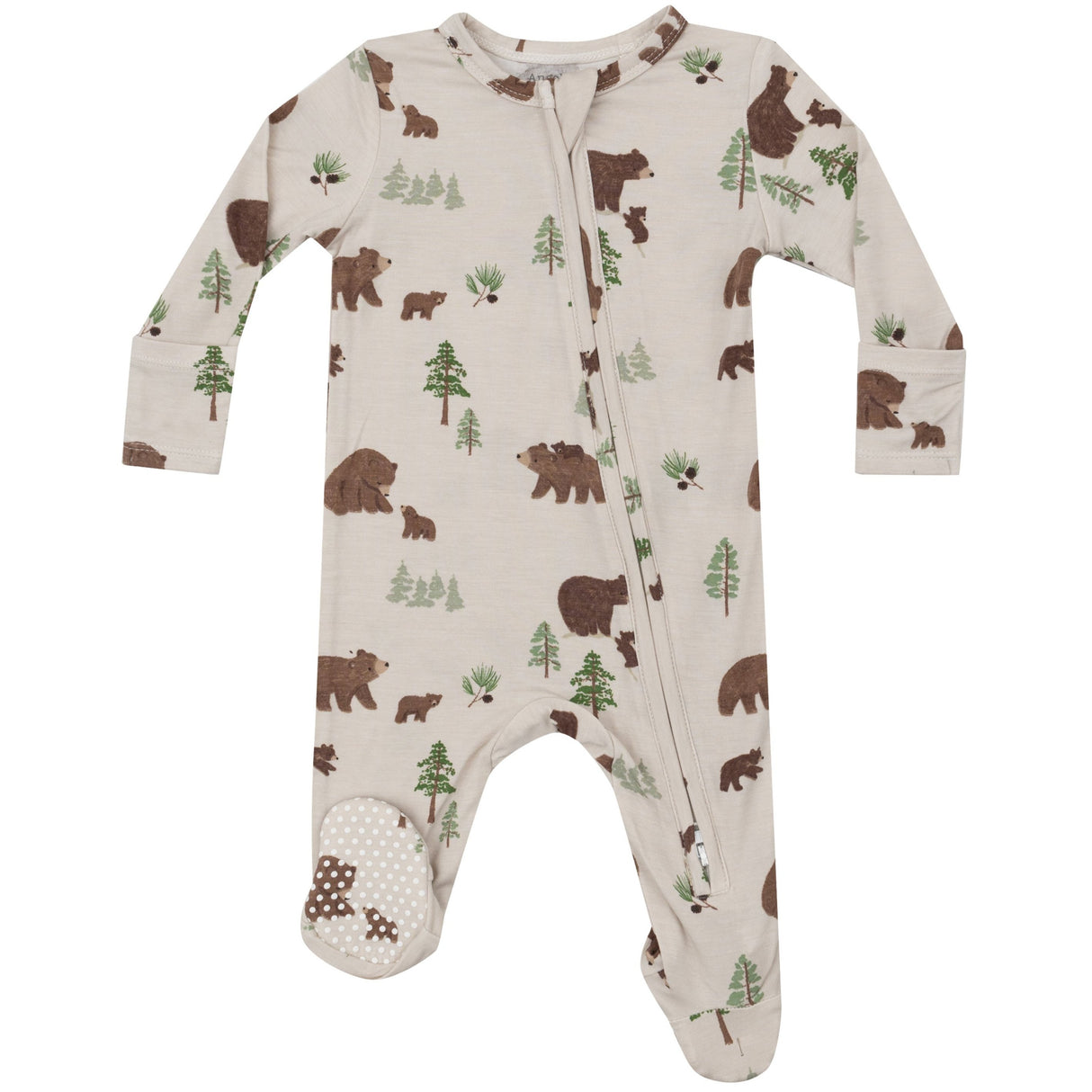 2 Way Zipper Footie - Sweet Brown Bears