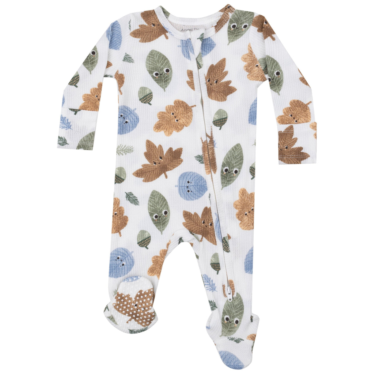 2 Way Zipper Footie - Cuddly Leaves