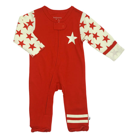 All Star Zipper Footie - Red - HoneyBug 