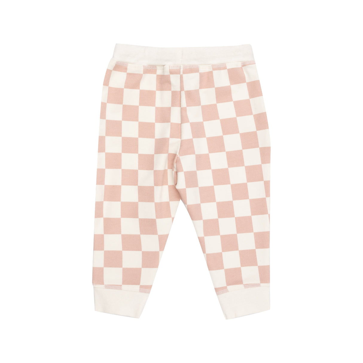 Ruffle Sweatshirt + Paperbag Jogger - Checkerboard Pink