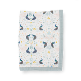 Cotton Muslin Baby Quilt - Peacock