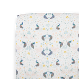 Cotton Muslin Crib Sheet - Peacock