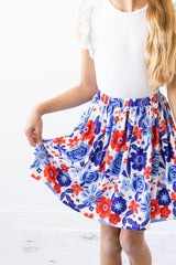 SALE Happy 4th Floral Twirl Skirt