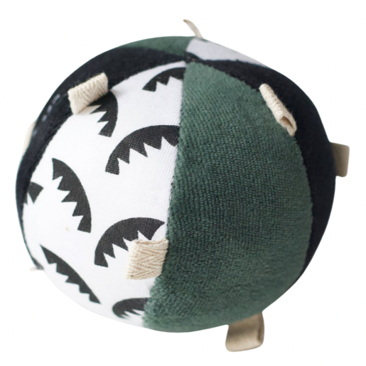 Taggy Ball with Rattle - Jungle Leaves - HoneyBug 