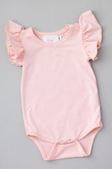 Peach S/S Flutter Bodysuit