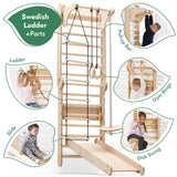 6in1 Wooden Swedish Wall / Climbing ladder for Children + Swing Set + Slide Board