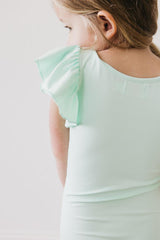 Pastel Green S/S Flutter Sleeve Leotard