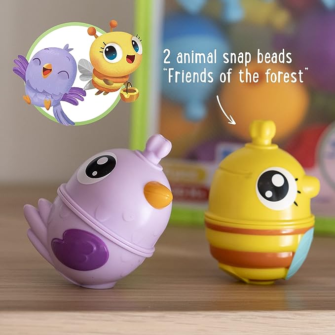 Lalaboom My First 6 Piece Character Pop Bead Activity Tube - HoneyBug 