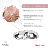 Zomee Original Silver Nursing Cups - Nipple Shields for Nursing Newborn