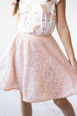 Peach Sequin Twirl Skirt