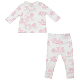 Tmh Set With Roll Over Cuff Pant - Farm Toile Pink