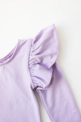 Lavender L/S Flutter Sleeve Leotard