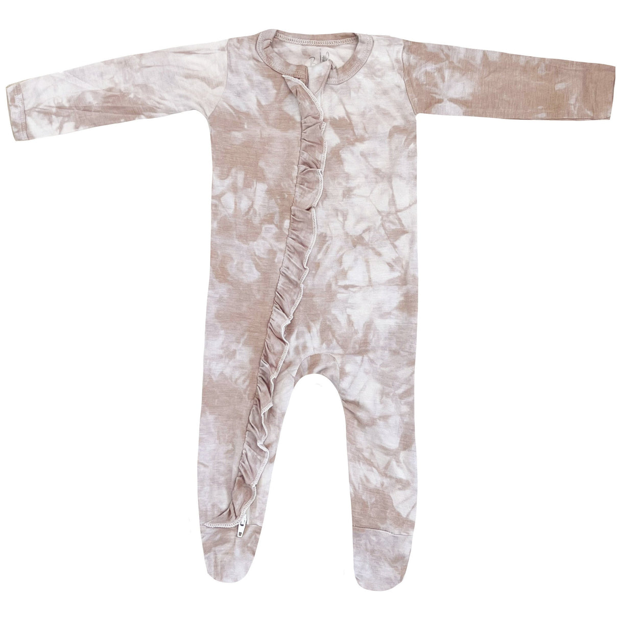 Ruffle 2 Way Zip Romper - Champagne Marble