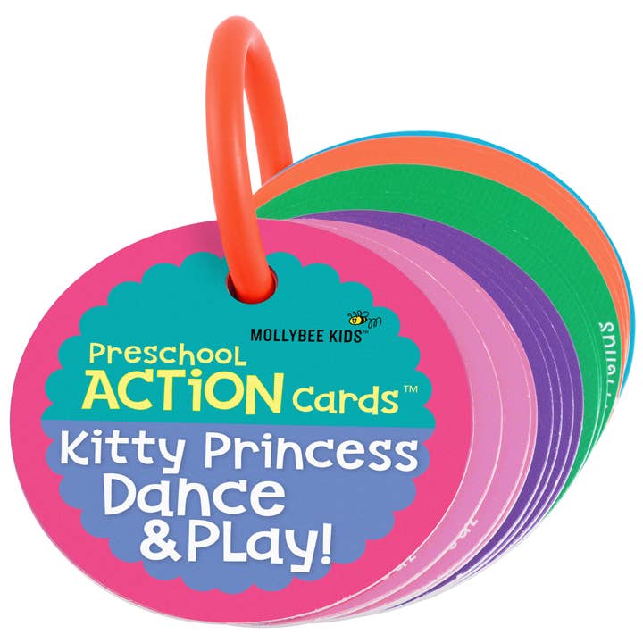 Preschool Action Cards - Kitty Princess Dance & Play! - HoneyBug 