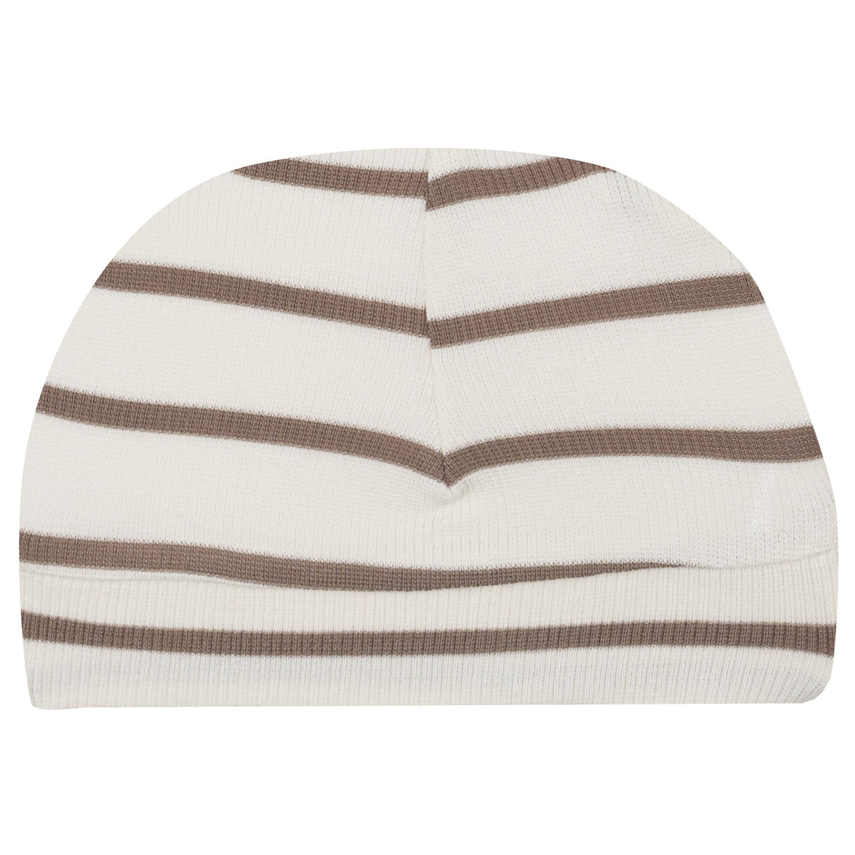 Beanie Hat - Brown Rib Stripe