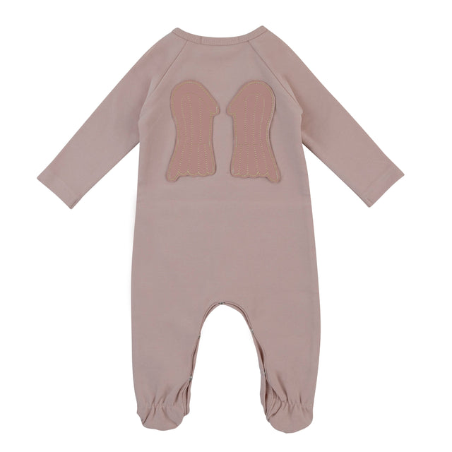 Wings Footie, Pale Pink - HoneyBug 