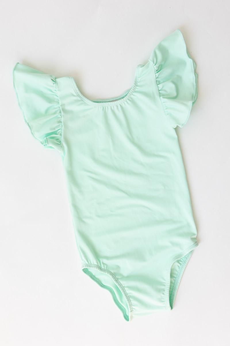 Pastel Green S/S Flutter Sleeve Leotard