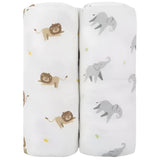 Lion & Elephant Swaddle Set