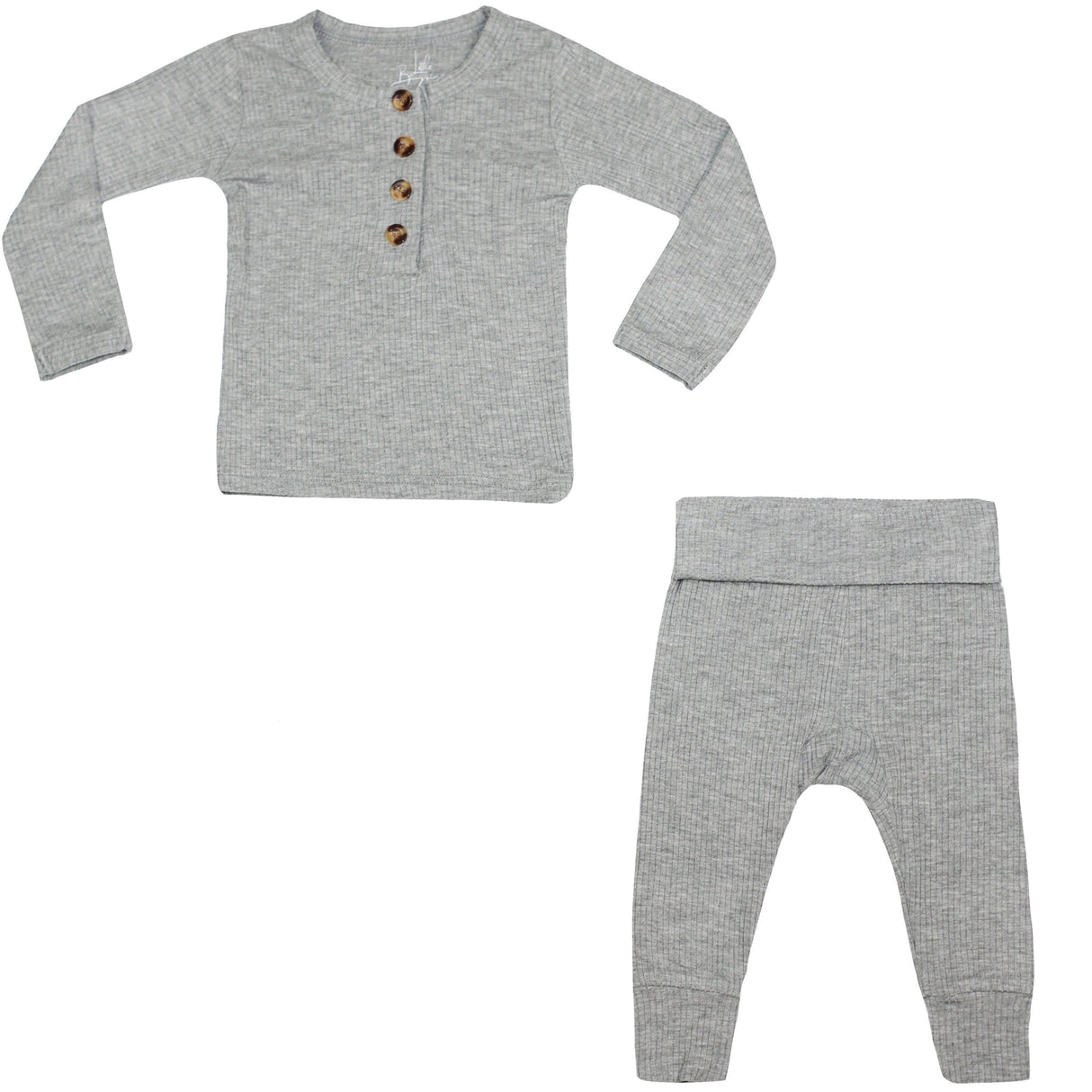 Softest 2 Piece Set - Ribbed Gray