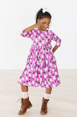 Witches Boo 3/4 Sleeve Pocket Twirl Dress