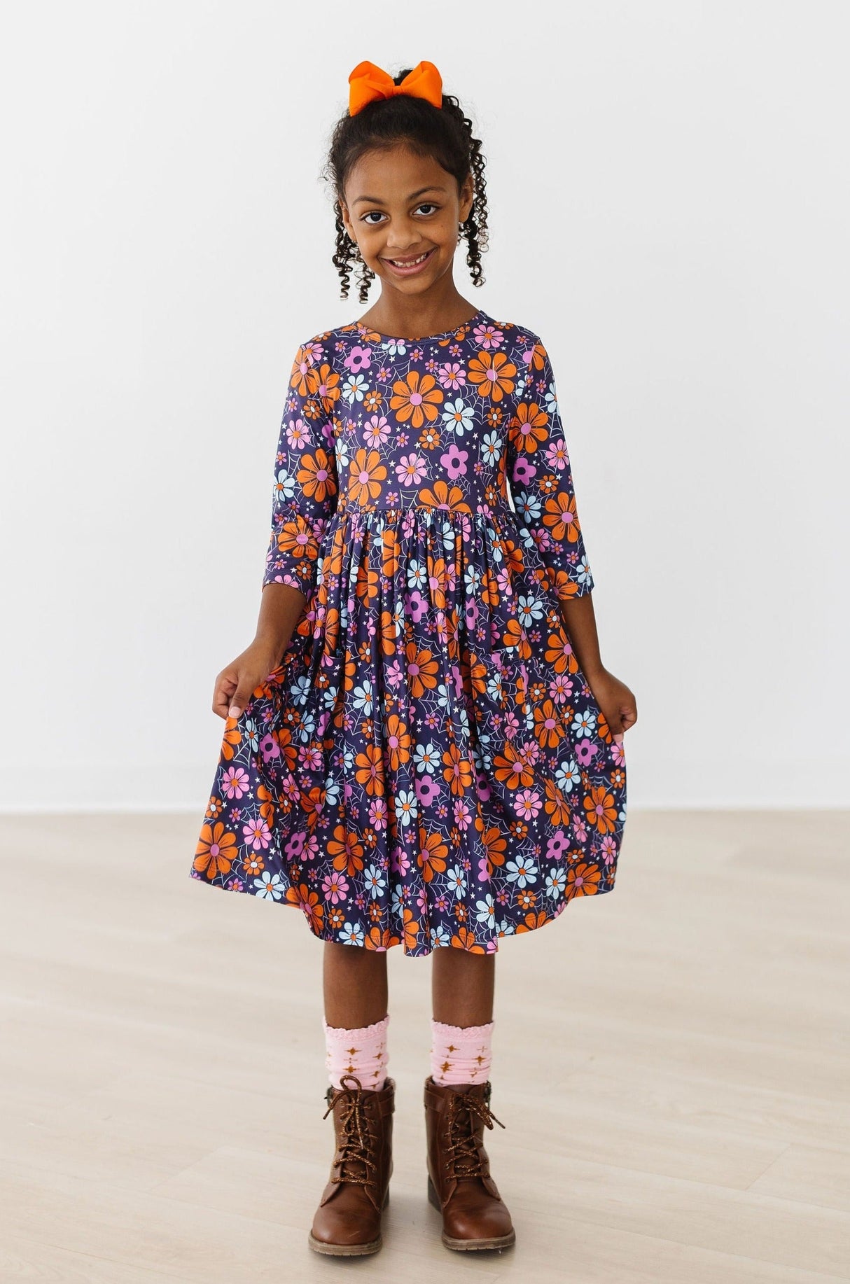 Haunted Garden 3/4 Sleeve Pocket Twirl Dress