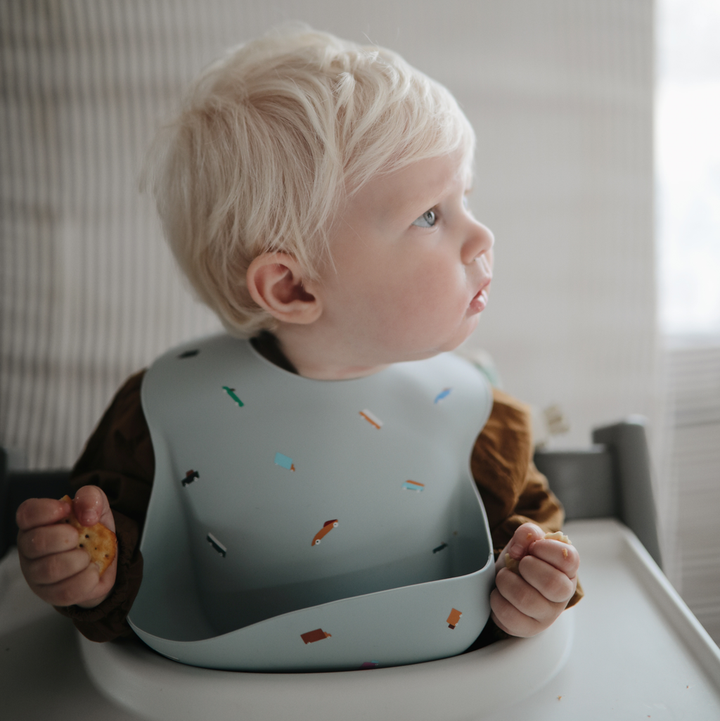 Silicone Baby Bib - Retro Cars