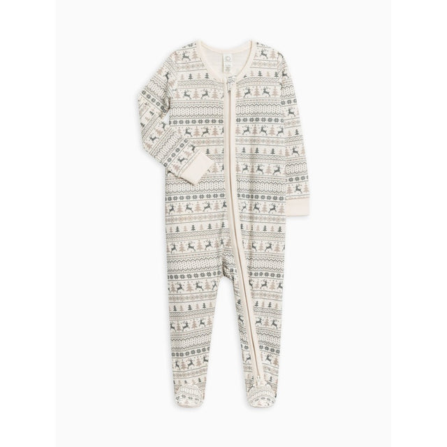 Peyton Zipper Sleeper - Fairisle / Agave - HoneyBug 