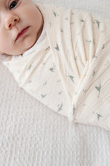 Cotton Muslin Swaddle Blanket - Sage Bird