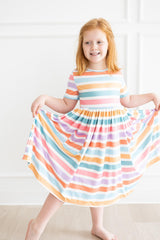 Spring Stripes S/S Pocket Twirl Dress