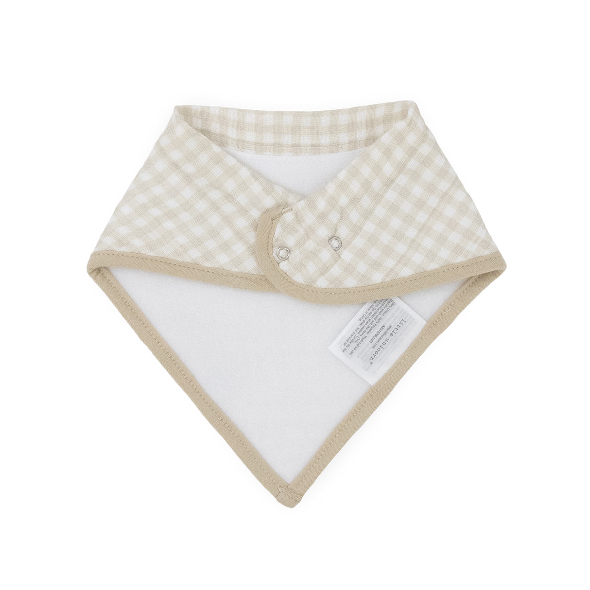 Cotton Muslin + Fleece Bandana Bib 4 Pack - Taupe Cross