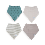 Cotton Muslin + Fleece Bandana Bib 4 Pack - Wallflower