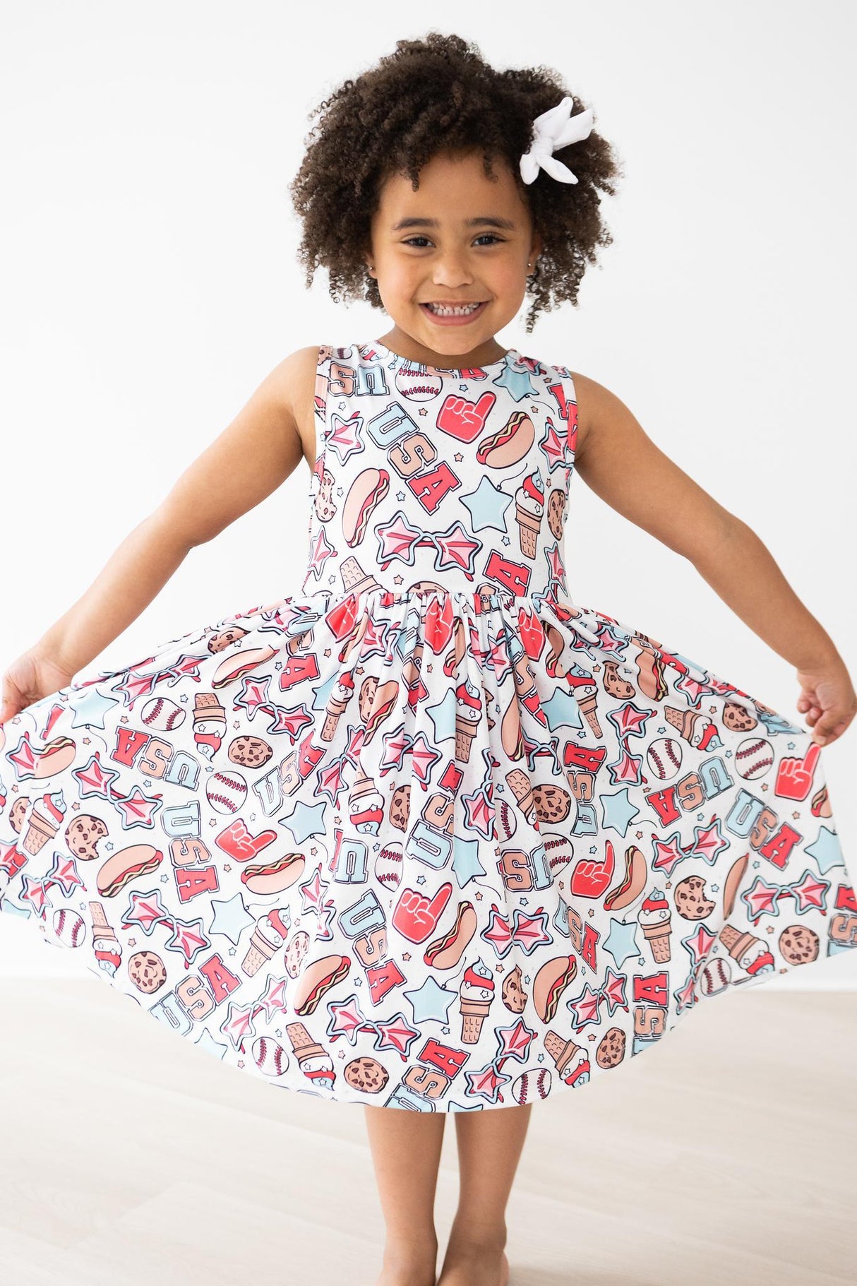 Red, White & BBQ Tank Twirl Dress