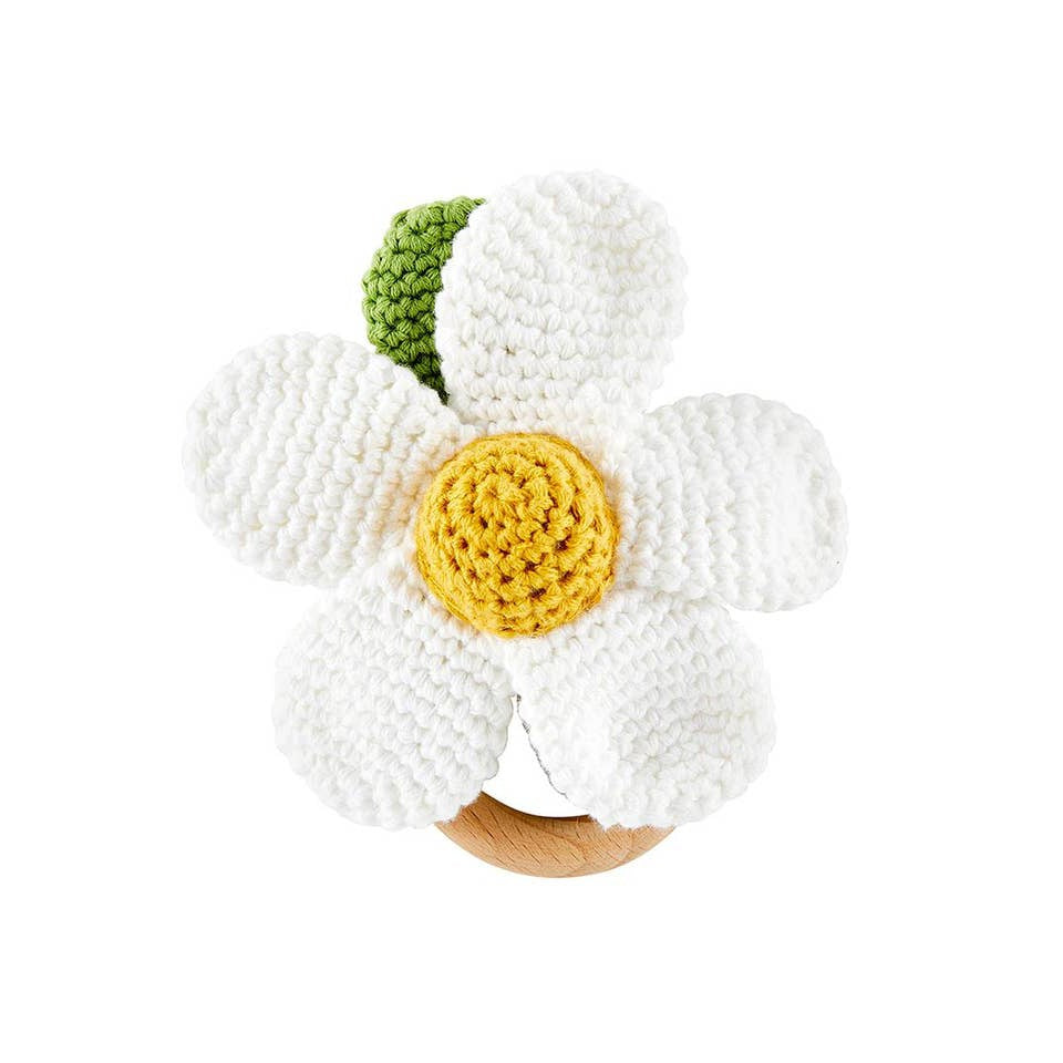 White Daisy Rattle - HoneyBug 