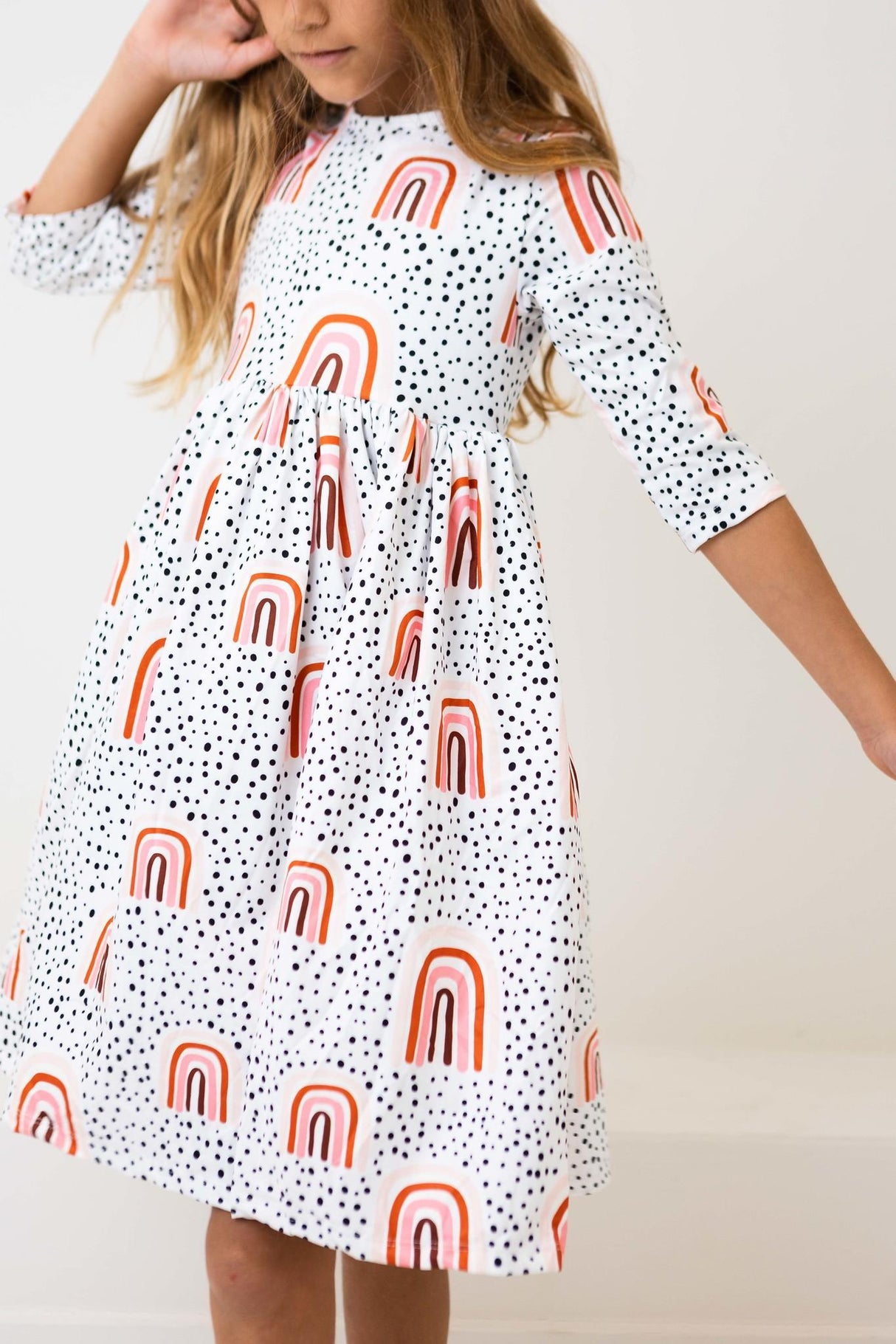 Peach Rainbow Twirl Dress