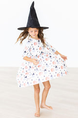 Peek-a-Boo 3/4 Sleeve Pocket Twirl Dress