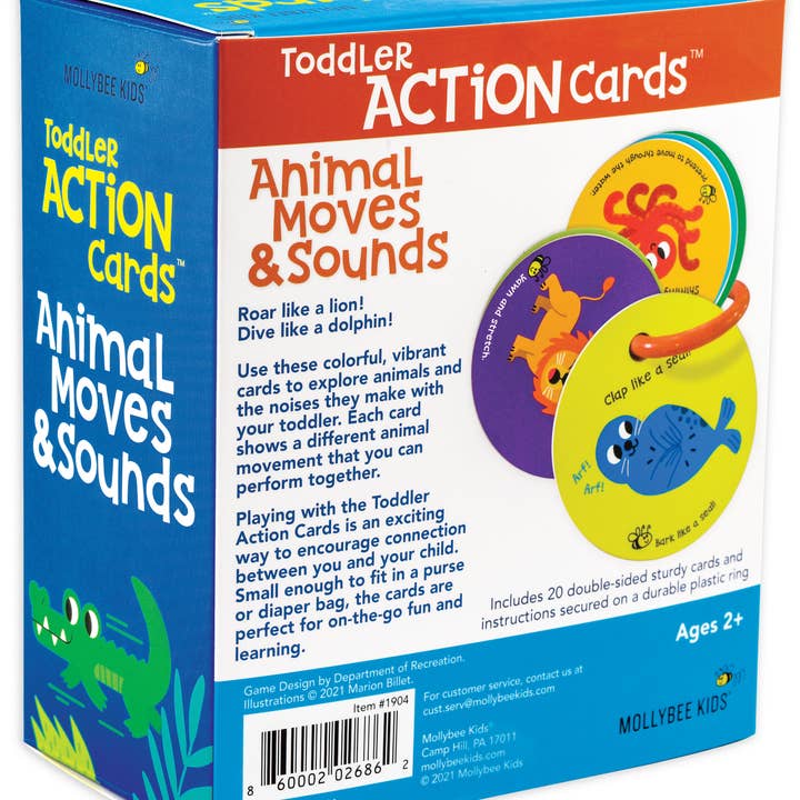 Toddler Action Cards - Animal Moves and Sounds - HoneyBug 