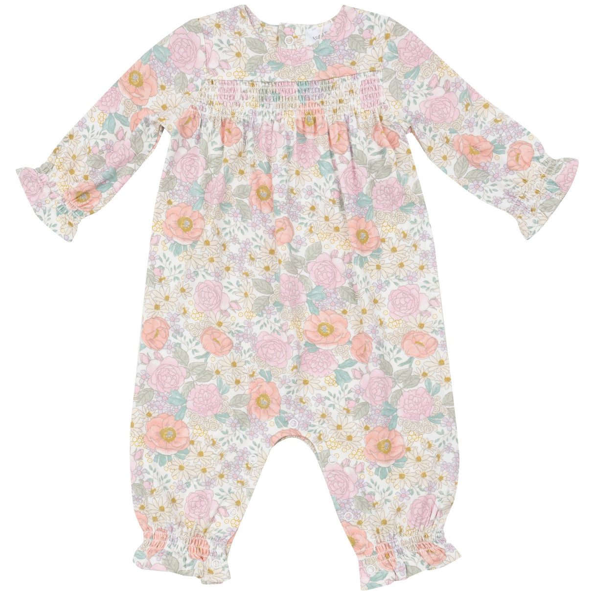 Smocked Romper - Peonies & Roses