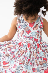 Red, White & BBQ Tank Twirl Dress