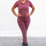 MAMA V-NECK- Oxblood Snow Wash