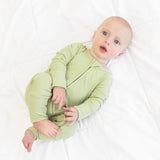 ZIP ROMPER - Pistachio Ribbed