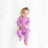 ZIP ROMPER - Lilac Ribbed