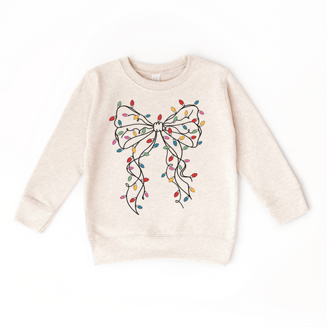 Coquette Bow Christmas Lights Sweater