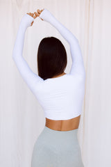 Astoria LIVE LUXE Front Crossed Sleeve Crop - White