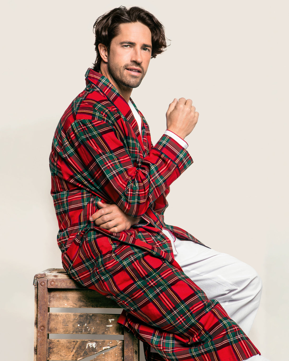 Men's Brushed Cotton Robe in Imperial Tartan