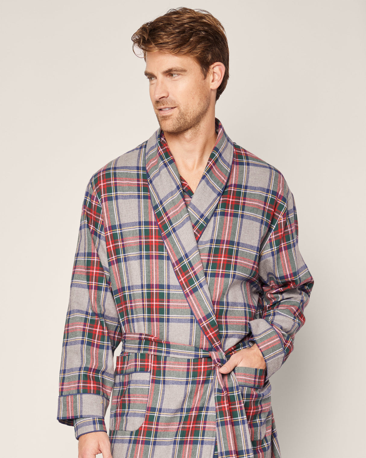 Men's Brushed Cotton Robe in Westminster Tartan