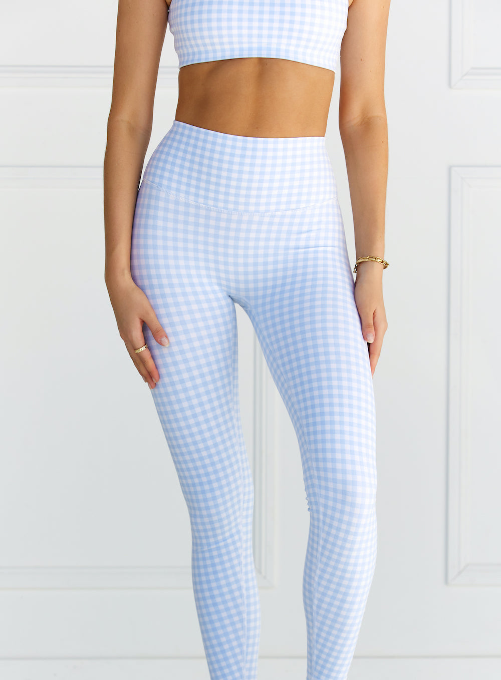 Astoria LUXE BALANCE Full Length Legging - Blue Gingham