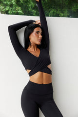 Astoria BALANCE Crossover Sleeve Crop - Black