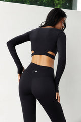 Astoria BALANCE Crossover Sleeve Crop - Black