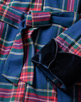 Women's Long Robe with Velvet Trim in Windsor Tartan