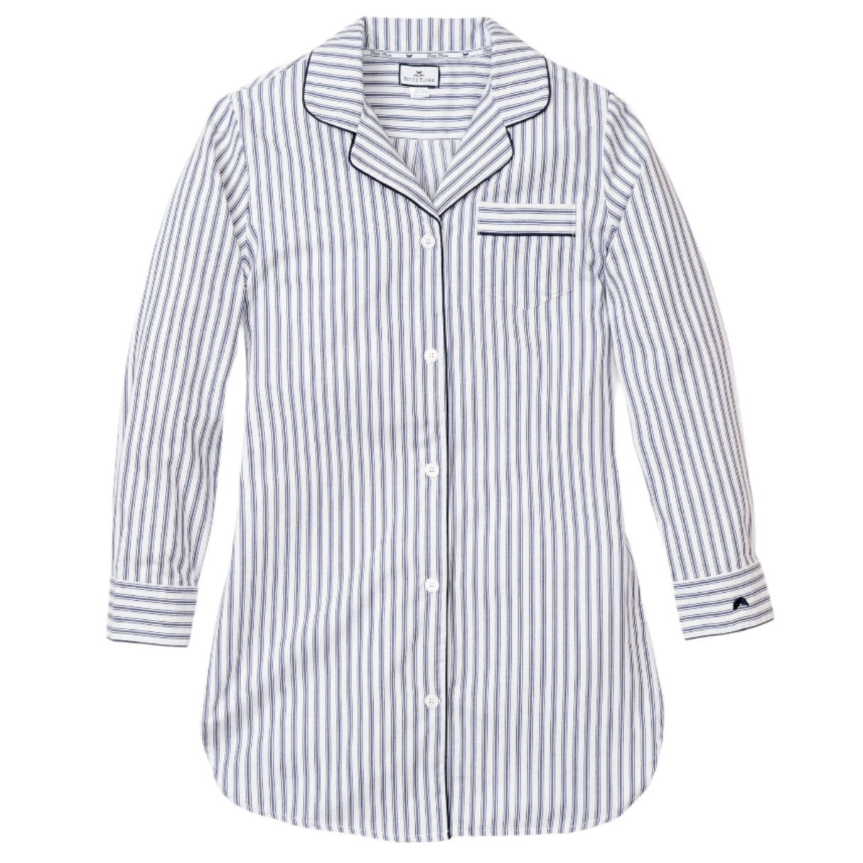 Women's Twill Nightshirt in Navy French Ticking